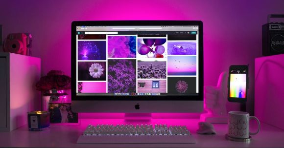 Room Lighting - Silver Imac Displaying Collage Photos