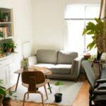 Home Hallway - gray fabric loveseat near brown wooden table