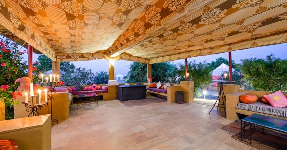 Cozy Oasis. - Big Outdoor Tent with Furniture Inside