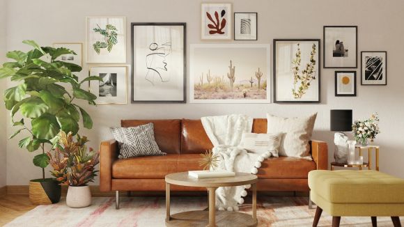 Home Decor - brown wooden framed white padded armchair