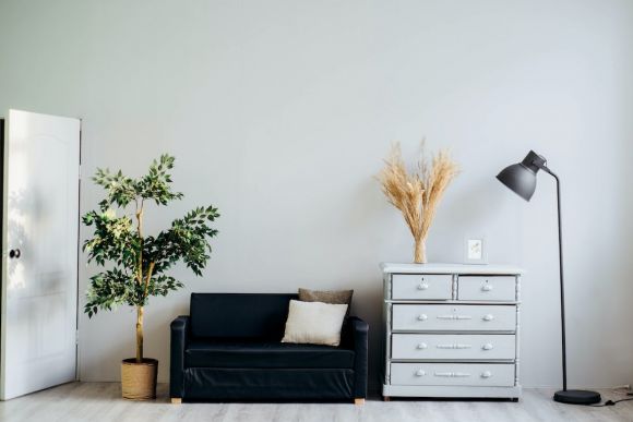 Home Storage Organization - dresser beside sofa
