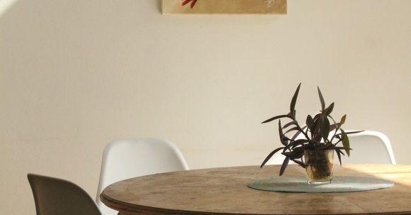 Interior Design - Empty White Chairs Beside Table