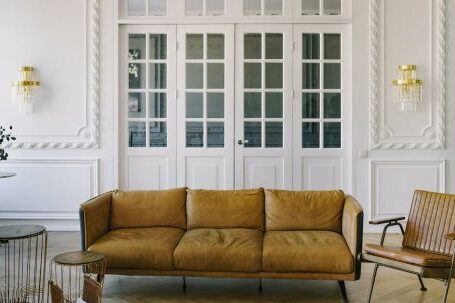 Interior Design - Couch and Armchairs with Leather Cushions