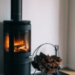 Interior Design - Cozy fireplace in light minimalist living room