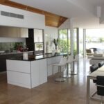 Real Estate - Rectangular White Wooden Dining Table With Six Chairs Set ]
