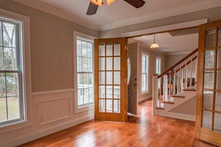 Property - Brown Wooden Framed Glass Door