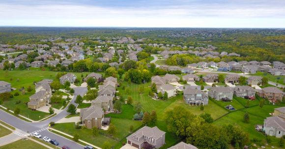 Real Estate - Aerial Photography of Gray Houses