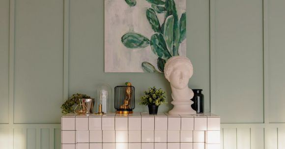 Interior Design - A Tiled Wall Recess with Decorations