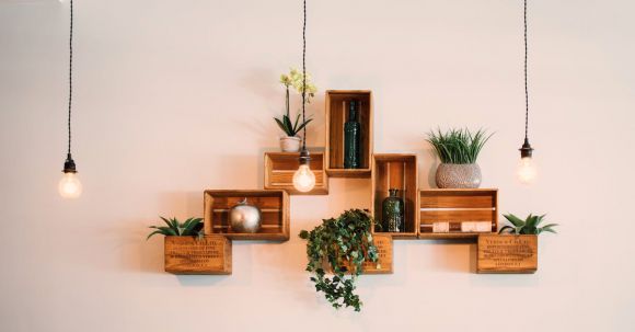 Interior Design - Crates Mounted On Wall
