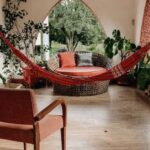 Interior Design - Red Hammock Between Wall
