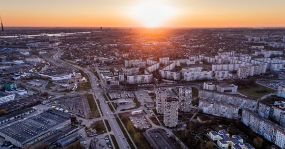 Real Estate - Aerial Photo of High Rise Building during Sunrise