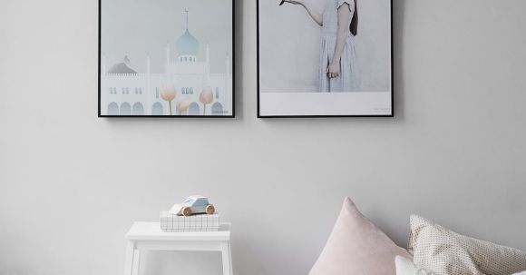 Interior - Five Posters Mounted on Wall