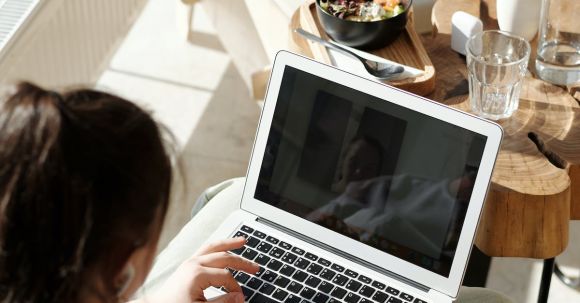 Home Workspace - Woman Working at Home