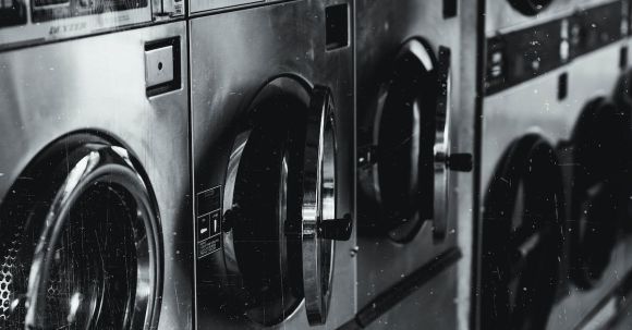 Washing Machine - Grayscale Photo of Washing Machine