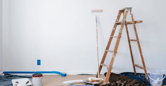 New Home - Brown Wooden Ladder Beside Painting Materials