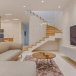 Modern Interior - Turned-on Gray Flat Screen Smart Tv