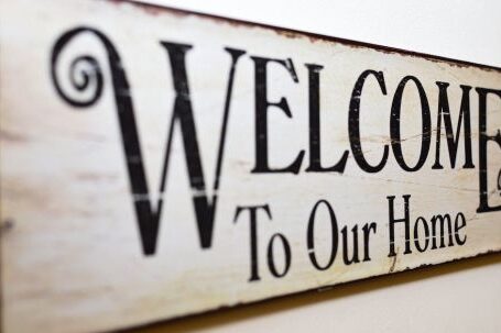 New Home - Welcome to Our Home Print Brown Wooden Wall Decor