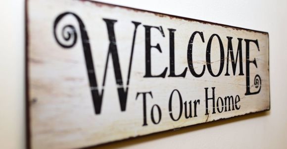 New Home - Welcome to Our Home Print Brown Wooden Wall Decor