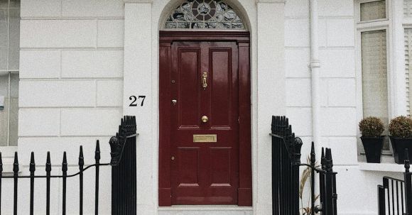 Door - Closed Brown Wooden 4-panel Door