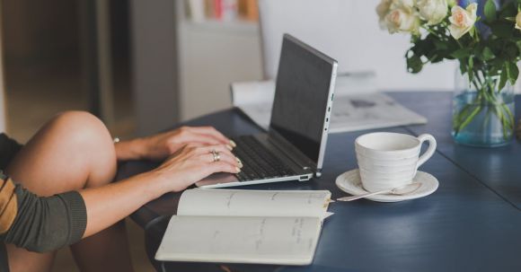 Home Workplace - Person Using Black and Silver Laptop Computer