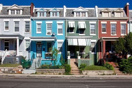 Neighborhood - White Blue and Gray Concrete Building