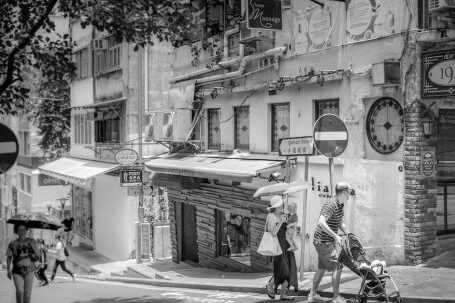 Neighborhood - Grayscale Photo Of People Walking