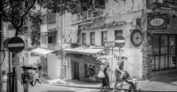 Neighborhood - Grayscale Photo Of People Walking