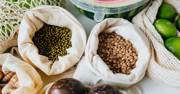 Sustainable Food - Seeds and Nuts in Ecological Sacks