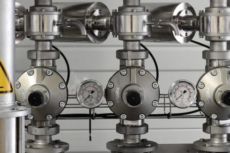 Plumbing - Metal Pippings with Pressure Gauge