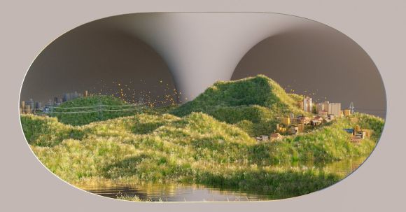 Affordable Sustainability - An artist’s illustration of artificial intelligence (AI). This image is a positive imagining of humanities future with AI-enabled fusion as the primary energy source. It was created by Khy...
