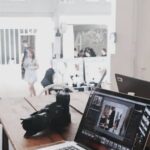 Office - Turned-on Gray Laptop Computer on Table
