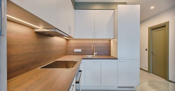 Interior Design - White Wooden Modular Kitchen
